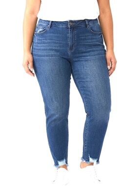 KANCAN • High Rise Distressed Ankle Skinny Jeans Size 22W